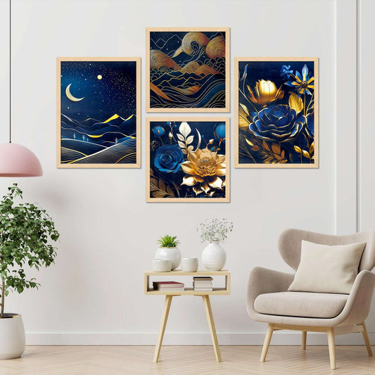 SET OF 4 DIGITAL WALL PAINTING