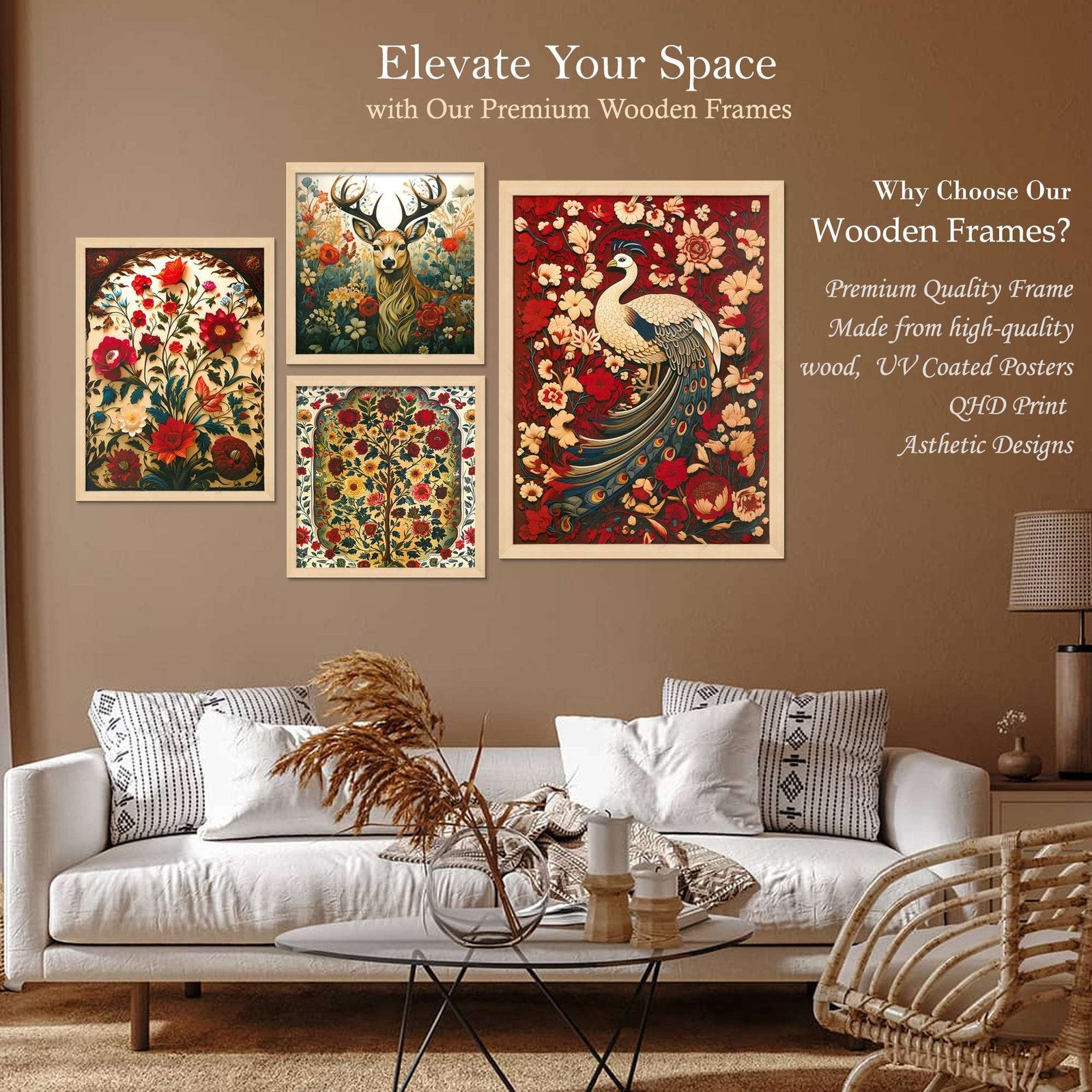 SET OF 4 DIGITAL WALL PAINTING