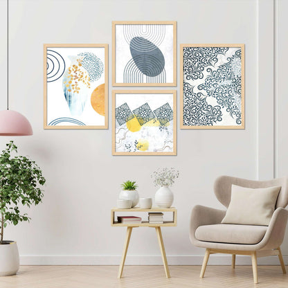 SET OF 4 DIGITAL WALL PAINTING