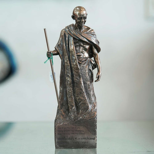 Mahatma Gandhi Statue with Quote An Eye for an Eye Makes the Whole World Blind