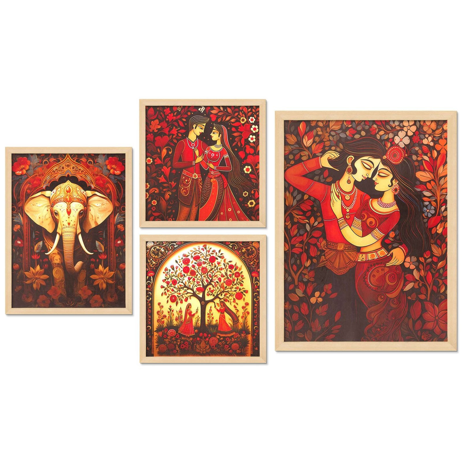 SET OF 4 DIGITAL WALL PAINTING