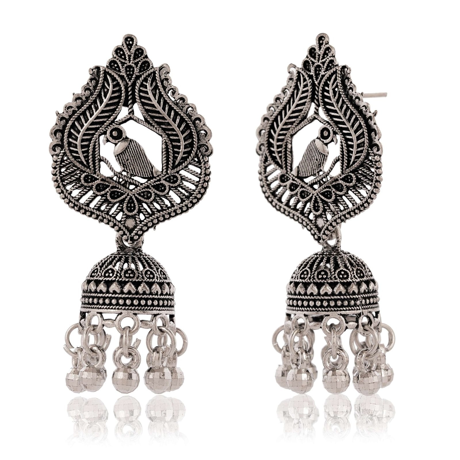 Women’s Indian Bollywood Stylish AZ838-OXidised Earrings Traditional Ethnic Jhumka/Jhumki Earrings for Women Unique Design -AZ838-OX-ER5