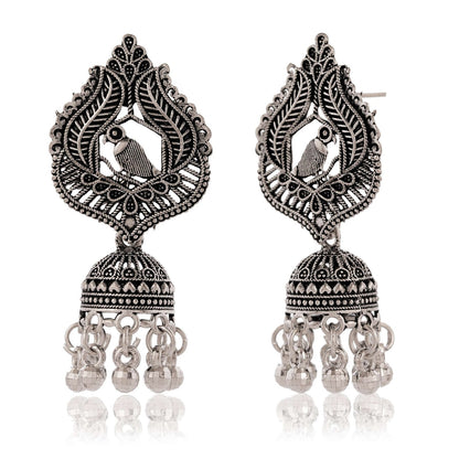 Women’s Indian Bollywood Stylish AZ838-OXidised Earrings Traditional Ethnic Jhumka/Jhumki Earrings for Women Unique Design -AZ838-OX-ER5