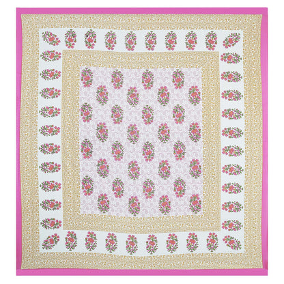 100% Pure Cotton Traditional Printed Bedsheet for Double Bed King Size Bedsheet with 2 Pillow Covers