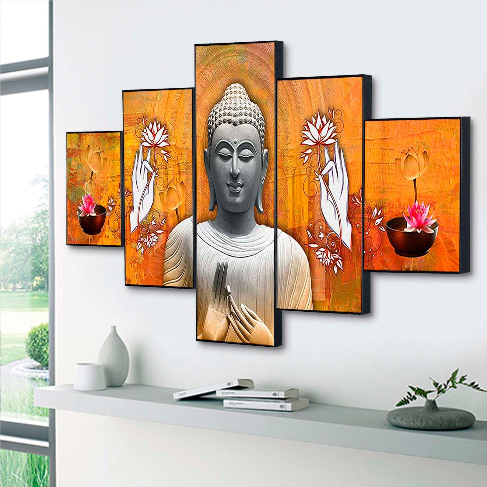 Set Of Five Framed Digital Wall Painting