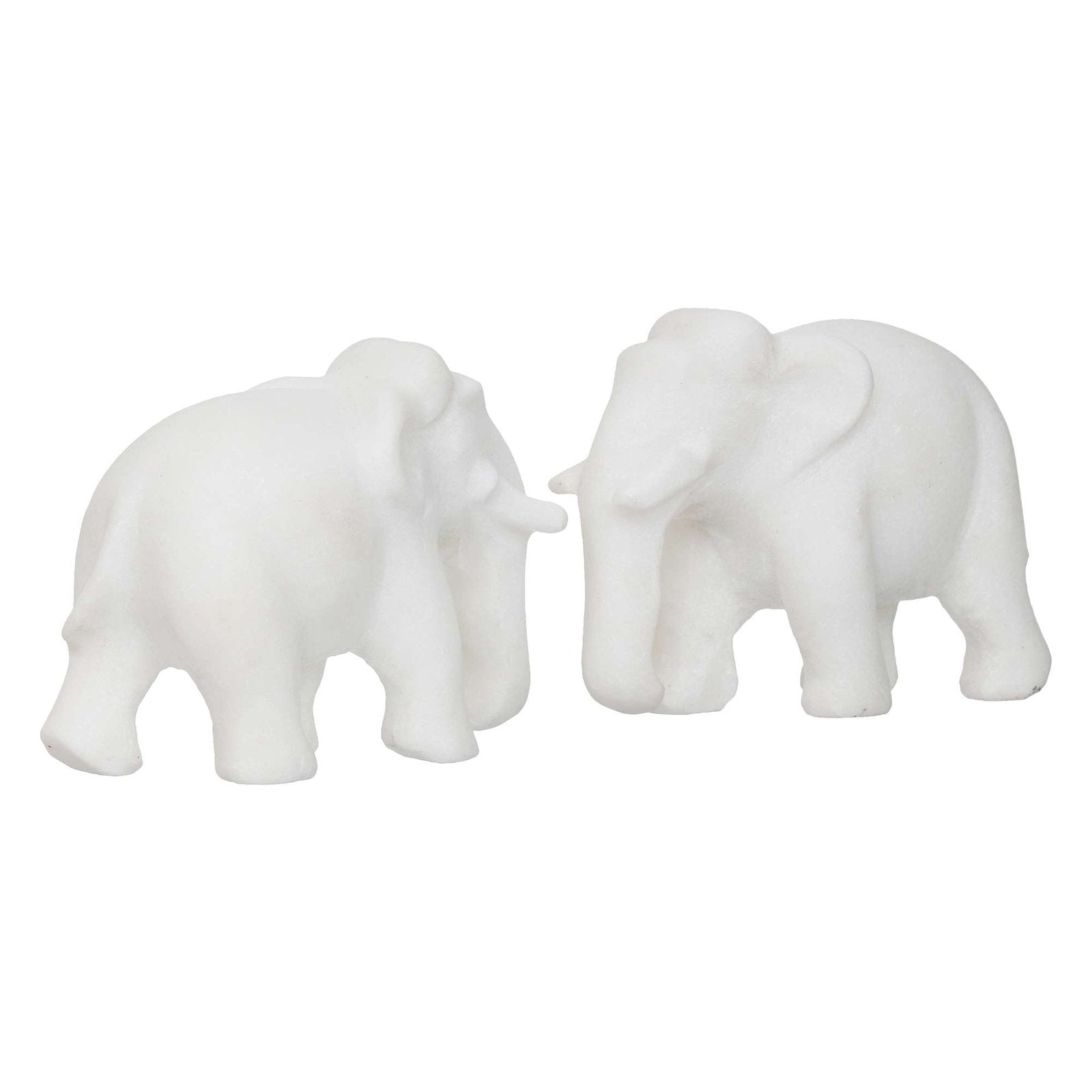 White Marble Elephant Showpieces Home Decor for Living Room, Table, Shelf for Vastu, Feng Shui, Office Decor, Gifting