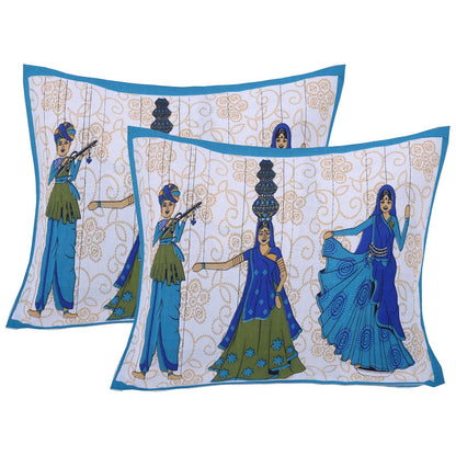 100% Pure Cotton Traditional Printed Bedsheet for Double Bed King Size Bedsheet with 2 Pillow Covers