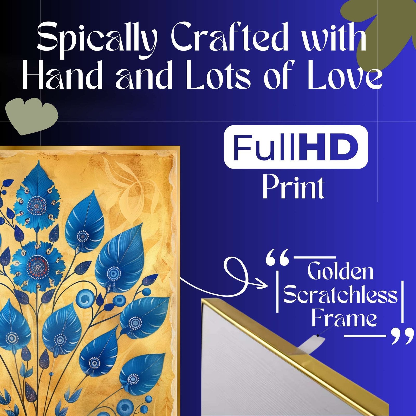 Set of Three Wall Paintings for Wall Dacoration Golden Framed Wall Paintings for Living Room & Bedroom Wall Art for Home Decoration & Office Wall Décor (24×18 inch CH-GD3-14)
