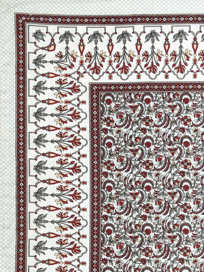 100% Pure Cotton Traditional Printed Bedsheet for Double Bed King Size Bedsheet with 2 Pillow Covers