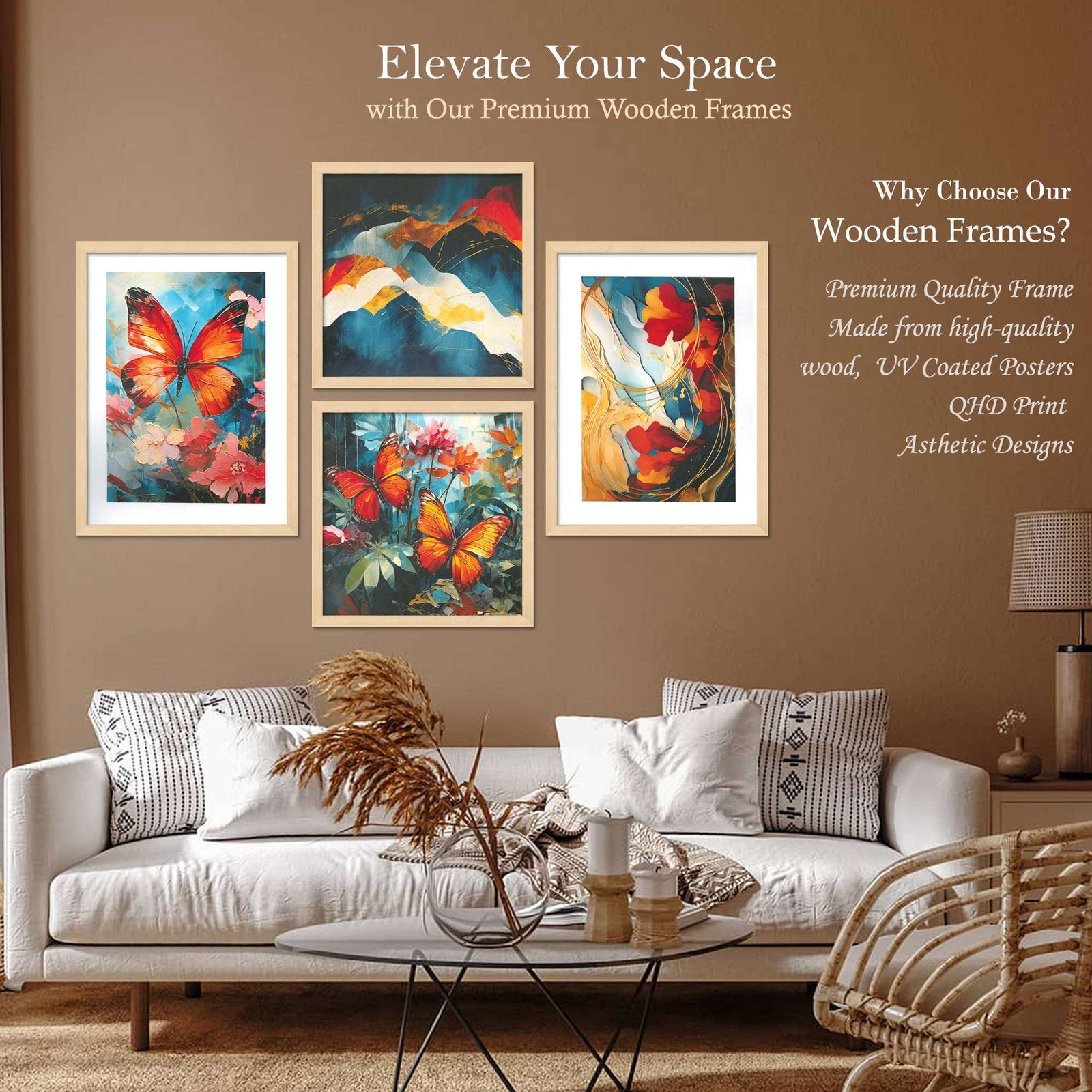 SET OF 4 DIGITAL WALL PAINTING