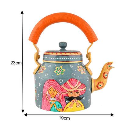 Hand-Painted Aluminium Tea Kettle – 750 ml for kitchen décor Home Décor , Tea Party , Serving