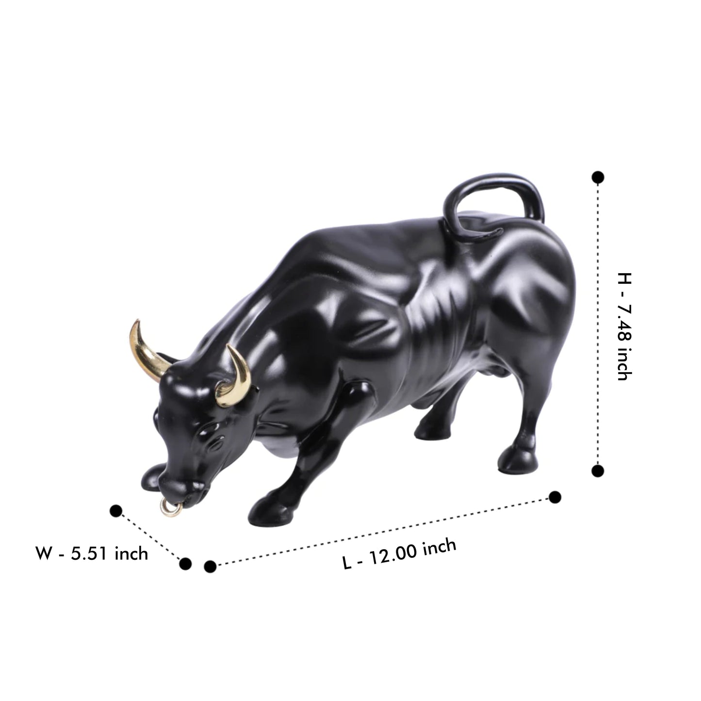 Artarium Abstract Art Charging Bull Figurine Idol