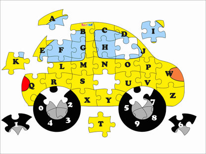 Wooden Jigsaw Puzzle – Car Shaped English Alphabets