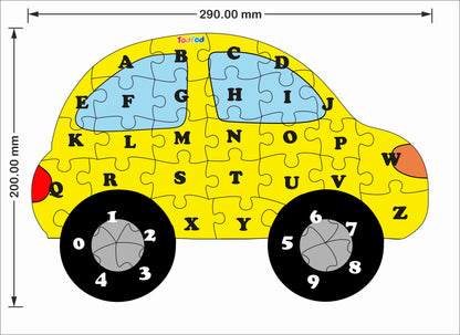 Wooden Jigsaw Puzzle – Car Shaped English Alphabets