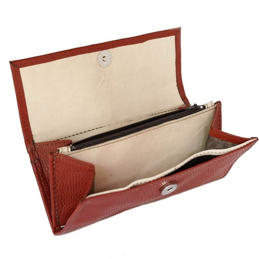 Craftshades – 8 Inch Handcrafted Unique Red Clutch Leather Bag for Women | 100% Genuine Leather
