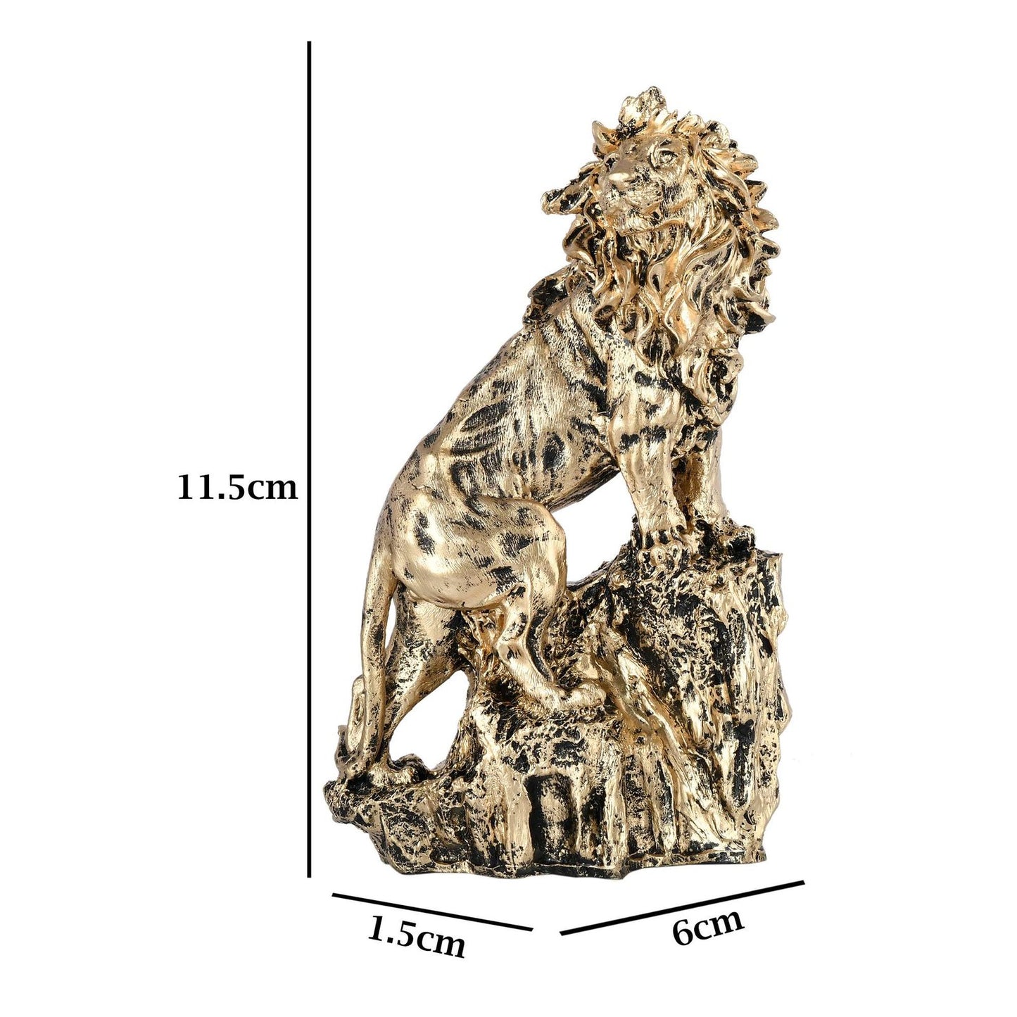 King Lion Black Statue