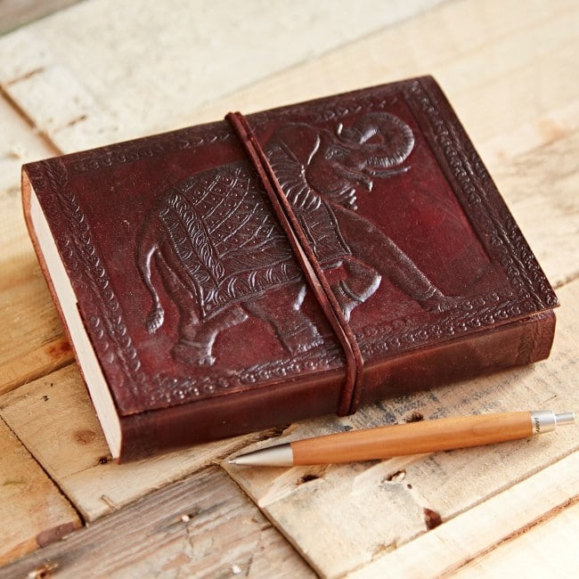 Craftshades – Vintage Elephant Embossed Unique Design 7″5 Handcrafted Leather Journal/Diary 200 page | 100% Genuine Leather