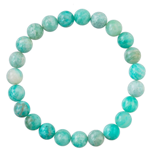 Amazonite Bracelet for Women Men’s Gifts – Protection Healing Crystal Bracelet – 8mm Gemstone Beaded Adjustable