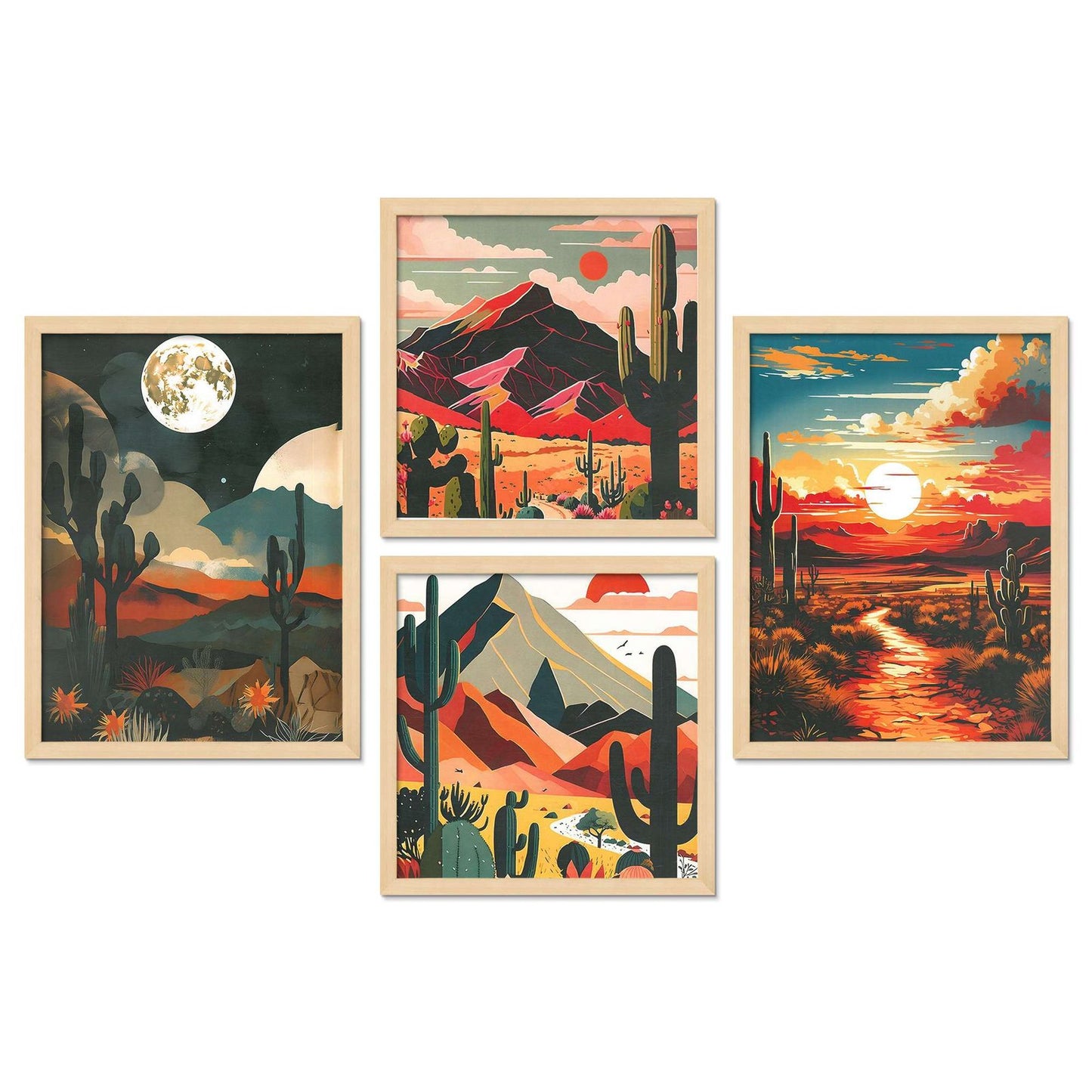SET OF 4 DIGITAL WALL PAINTING