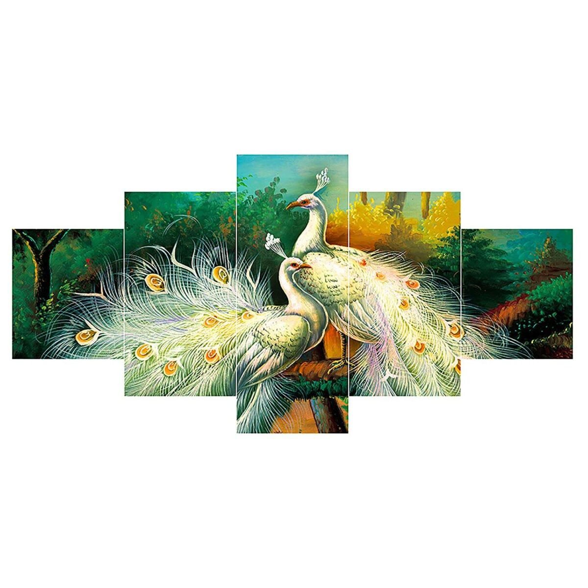 Nature Set of Five 3D Framed Paintings for Wall Decoration – Ideal for Home, Living Room, and Bedroom (75 x 43 CM)