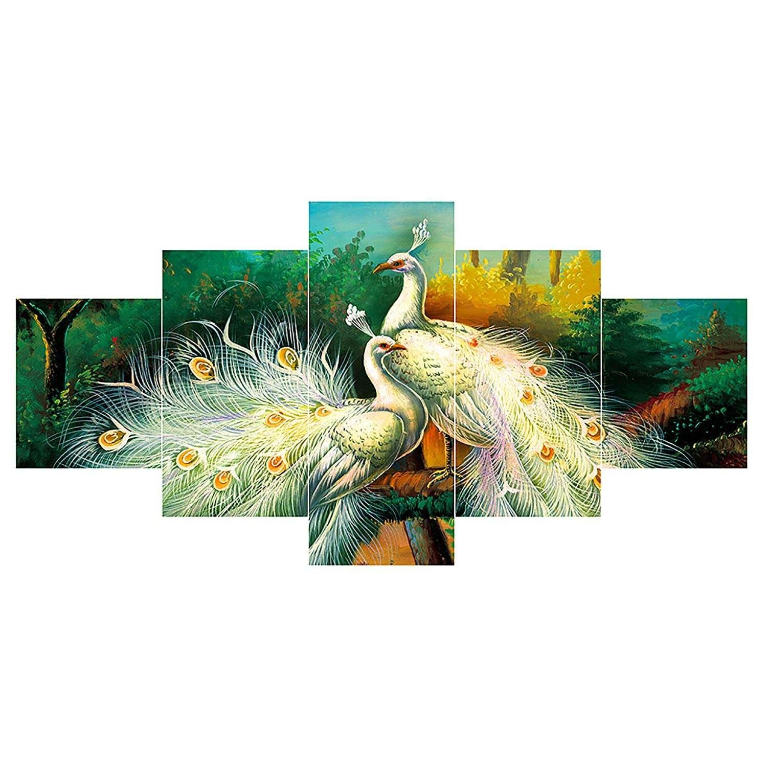 Nature Set of Five 3D Framed Paintings for Wall Decoration – Ideal for Home, Living Room, and Bedroom (125 x 60 CM)