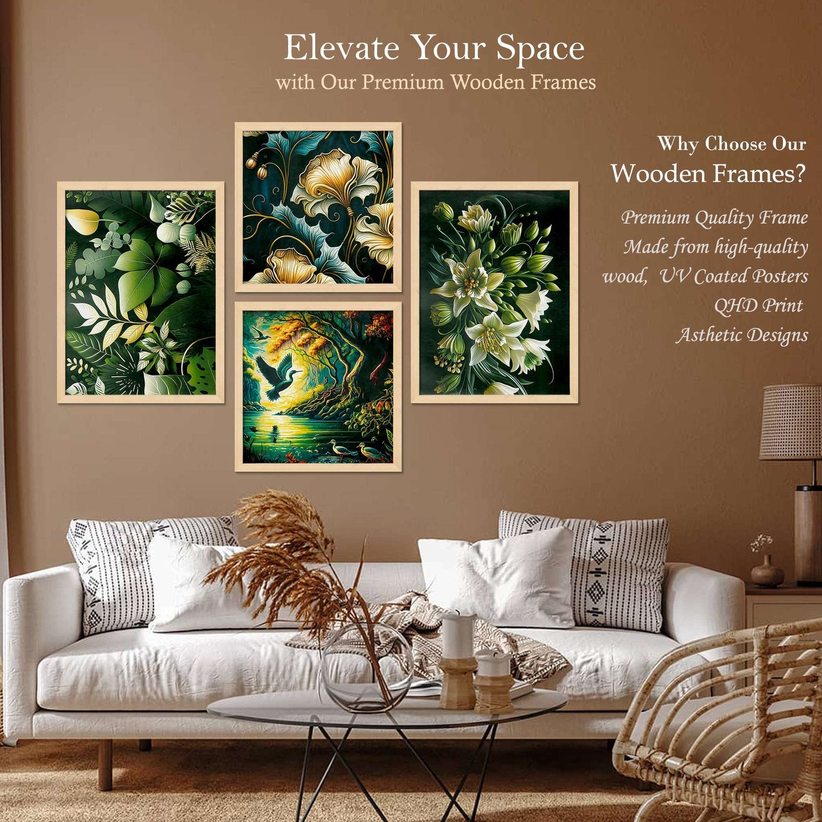 SET OF 4 DIGITAL WALL PAINTING