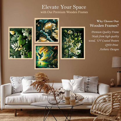 SET OF 4 DIGITAL WALL PAINTING