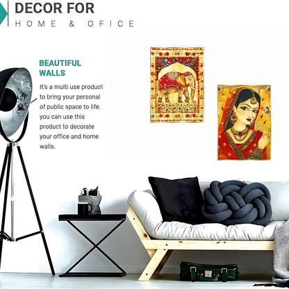 Set of Two Wall Paintings for Wall Dacoration Golden Framed Wall Paintings for Living Room & Bedroom Wall Art for Home Decoration & Office Wall Décor (14×11 inch CH-GD2-11)