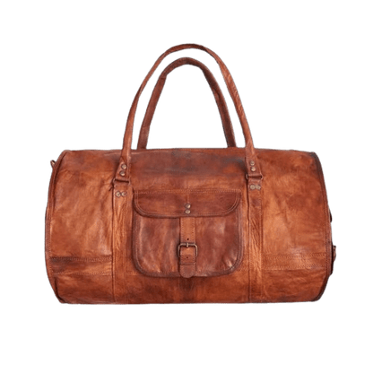 Craftshades – 20 Inch Handcrafted Curved Duffle Goat Leather Bag | 100 Genuine Leather