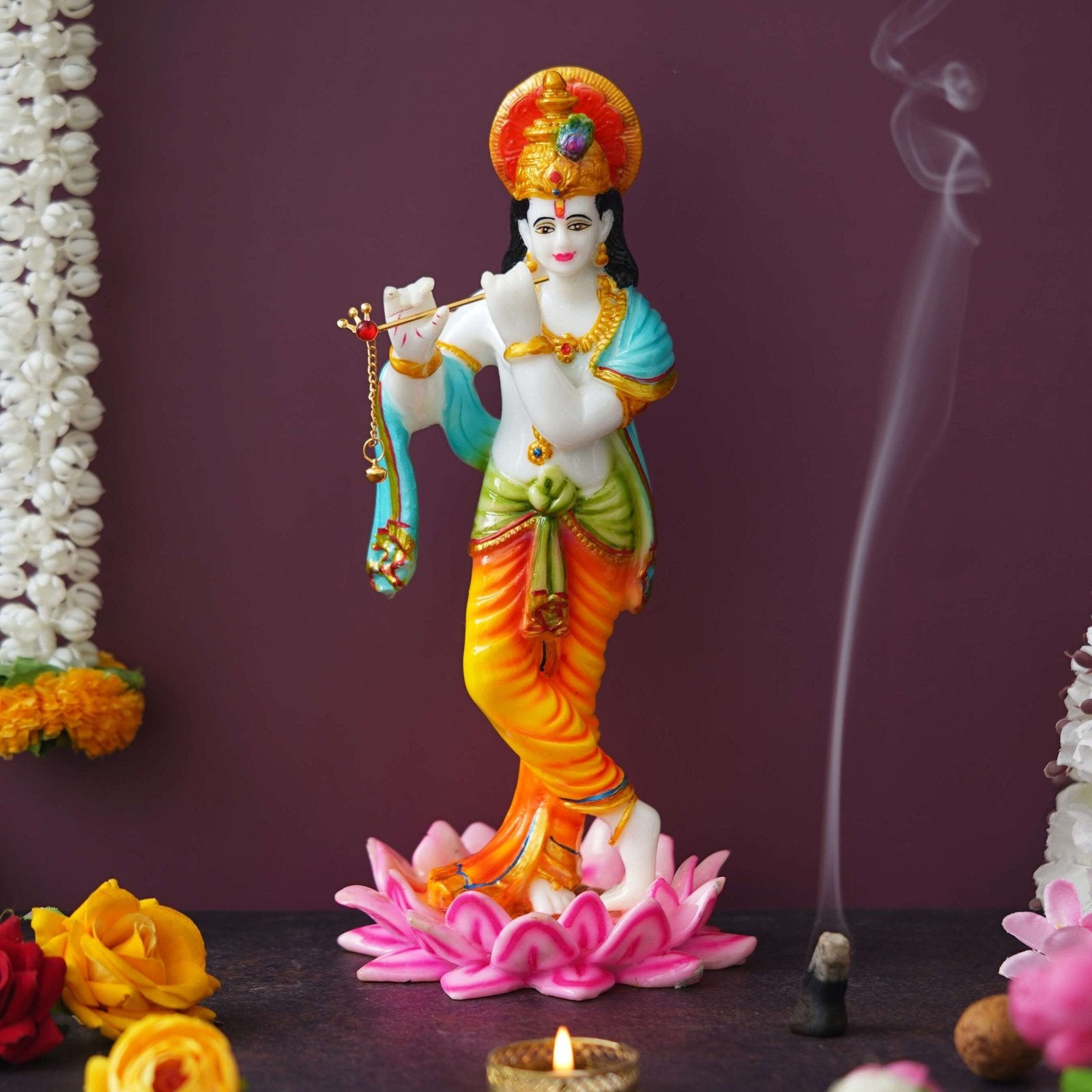 Krishna Playing Flute Statue (11.25 Inches)