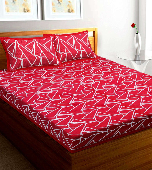 100% Pure Cotton Traditional Printed Bedsheet for Double Bed King Size Bedsheet with 2 Pillow Covers
