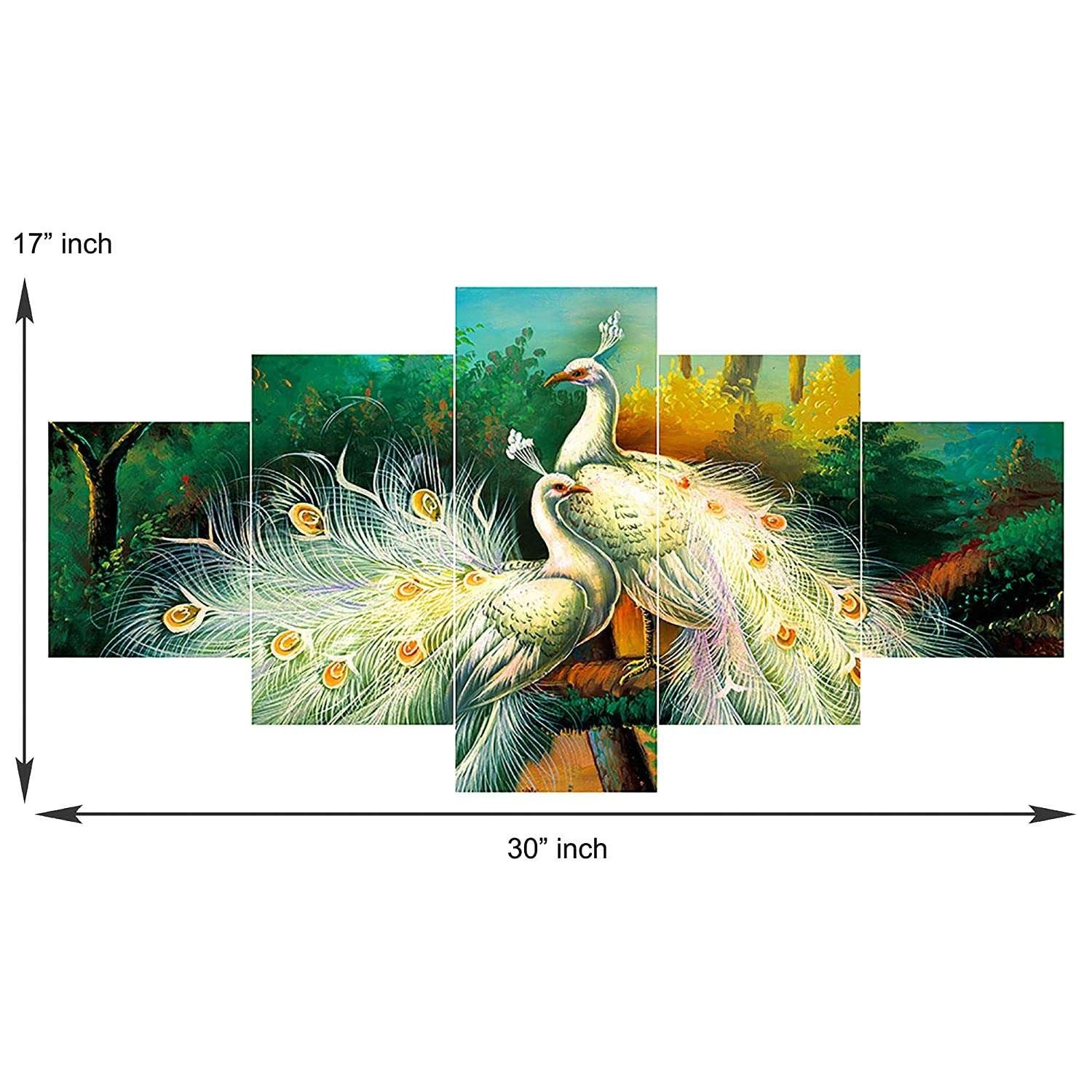 Nature Set of Five 3D Framed Paintings for Wall Decoration – Ideal for Home, Living Room, and Bedroom (125 x 60 CM)