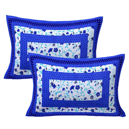 100% Pure Cotton Traditional Printed Bedsheet for Double Bed King Size Bedsheet with 2 Pillow Covers