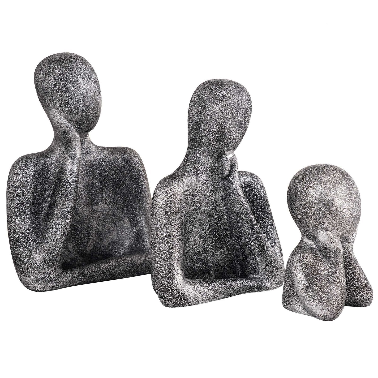 FAMILY Of Three Ornaments Abstract Home Souvenirs Statues Decoration for Home Character gray