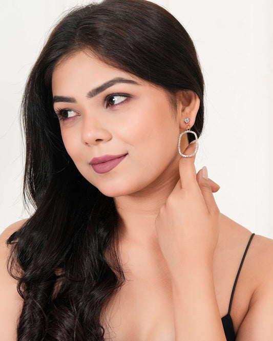 Women’s Rose Gold Color Danglers Earrings for Women Party Wear