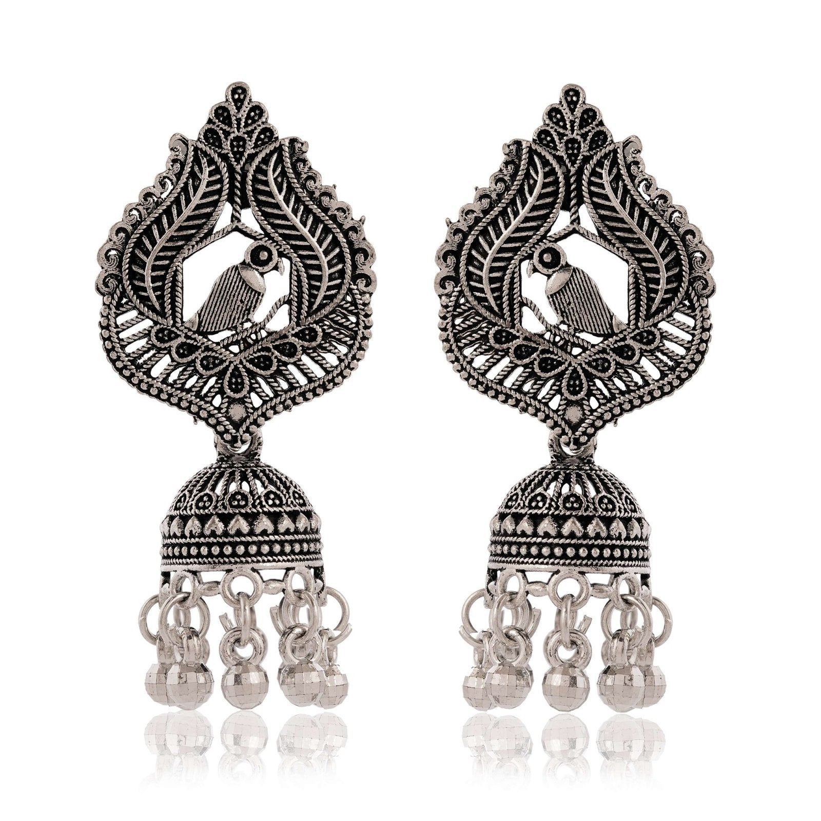 Women’s Indian Bollywood Stylish AZ838-OXidised Earrings Traditional Ethnic Jhumka/Jhumki Earrings for Women Unique Design -AZ838-OX-ER5