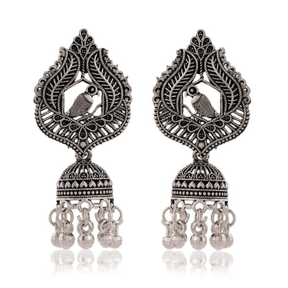 Women’s Indian Bollywood Stylish AZ838-OXidised Earrings Traditional Ethnic Jhumka/Jhumki Earrings for Women Unique Design -AZ838-OX-ER5