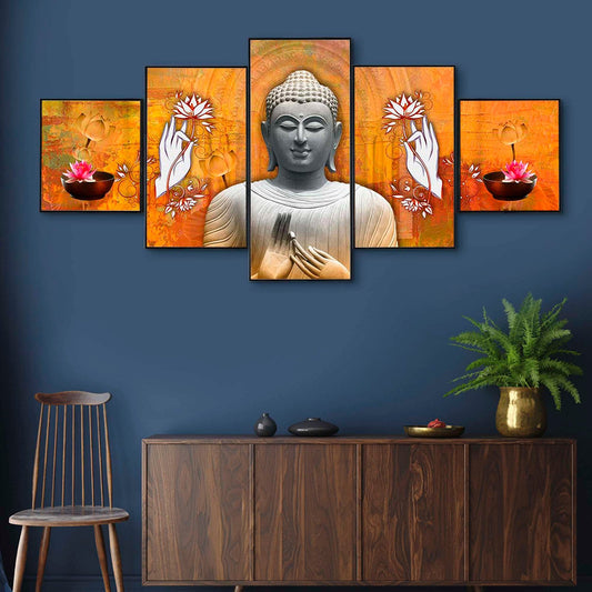 Set Of Five Framed Digital Wall Painting