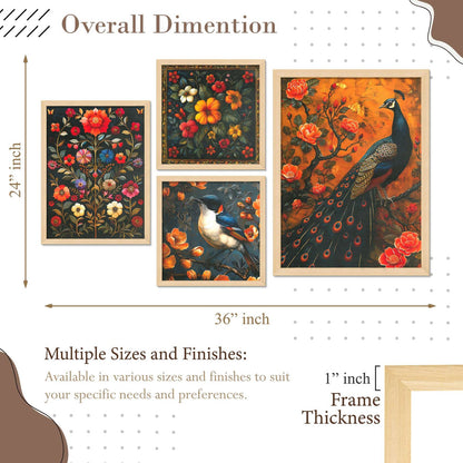 SET OF 4 DIGITAL WALL PAINTING