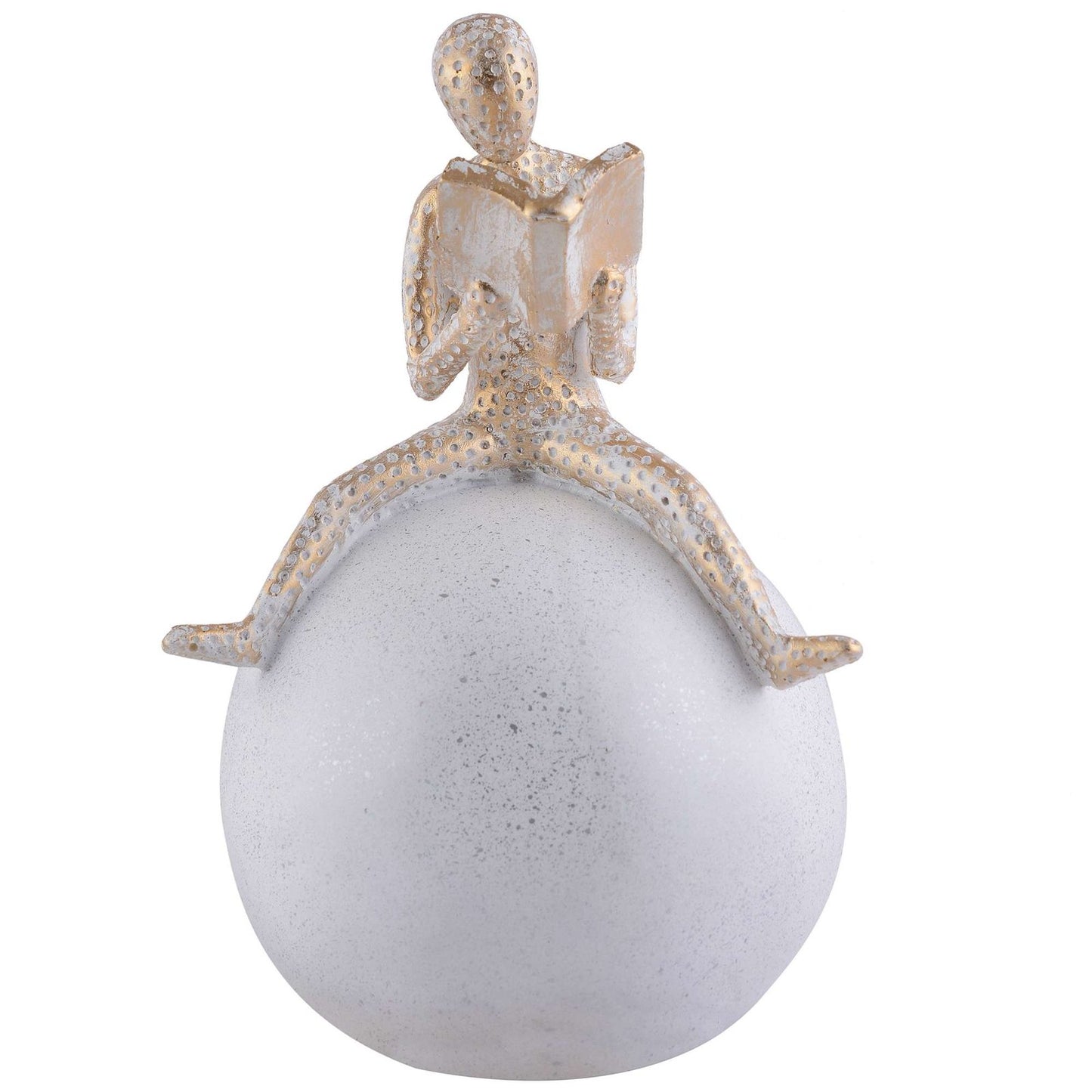 Men Sitting on Ball Showpiece for Home Decor Showpiece, Atlas Sculpture for Office Table Décor multicolour