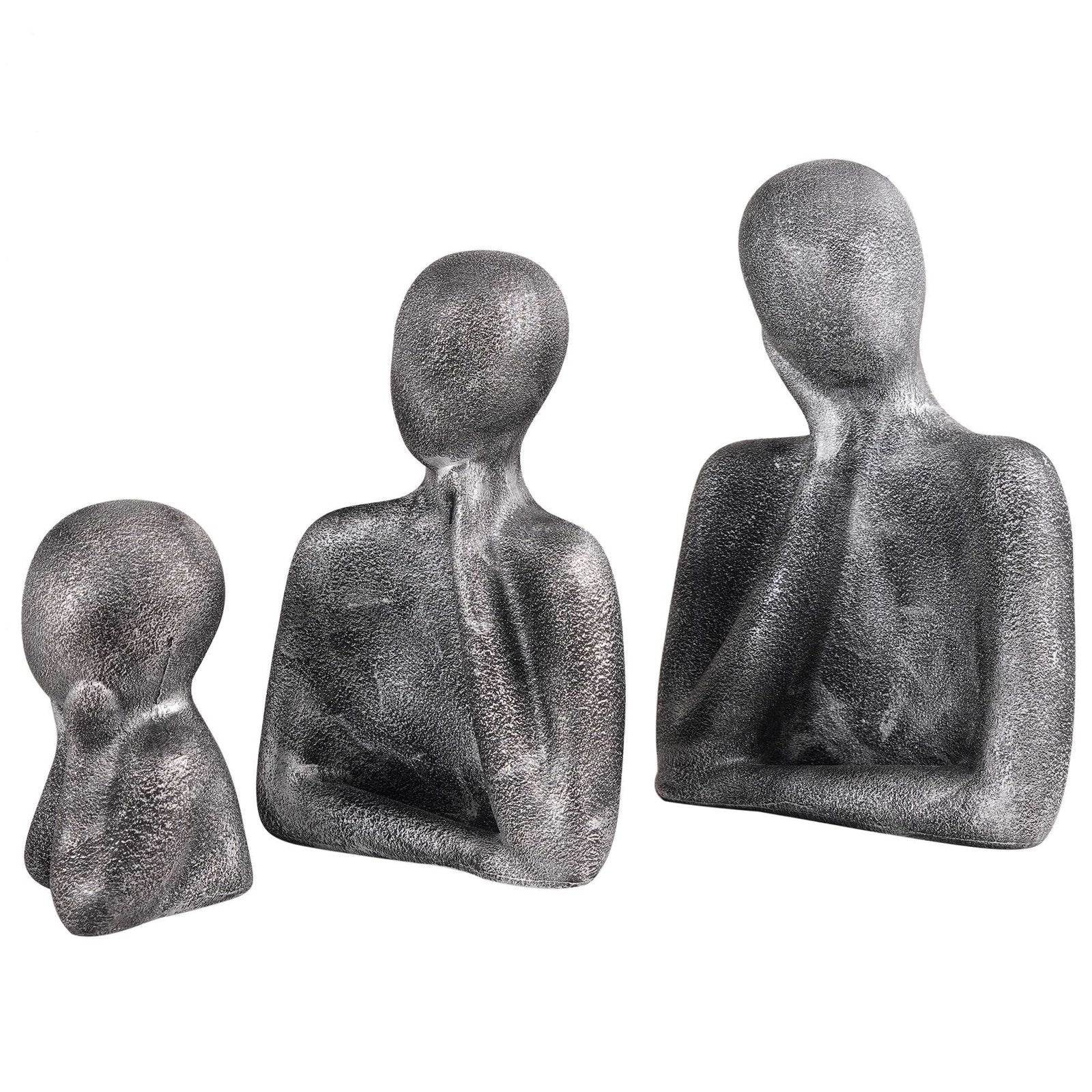 FAMILY Of Three Ornaments Abstract Home Souvenirs Statues Decoration for Home Character gray