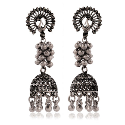 Women’s Indian Bollywood Stylish AZ838-OXidised Earrings Traditional Ethnic Jhumka/Jhumki Earrings for Women Unique Design -AZ838-OX-ER7