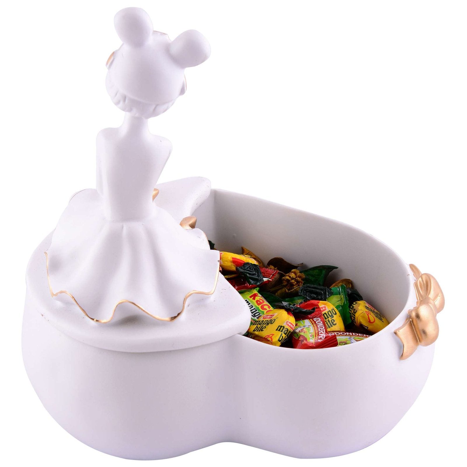 LADY with Basket Showpiece for Home Decor whiteShowpiece | Girl Basket Showpiece & Office Decor Showpiece