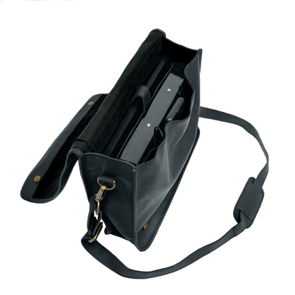 Craftshades – 10*13″Crossbody Handcrafted Small Goat Leather messenger bag – Black | 100% Genuine Leather
