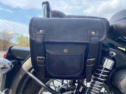 Craftshades Motorcycle Saddlebags Leather Bag Black Saddle Panniers Bags Large Bike Luggage 2 BAGS