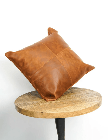 CraftShades Buffalo Leather Cushion Cover – Elevate Your Home Decor