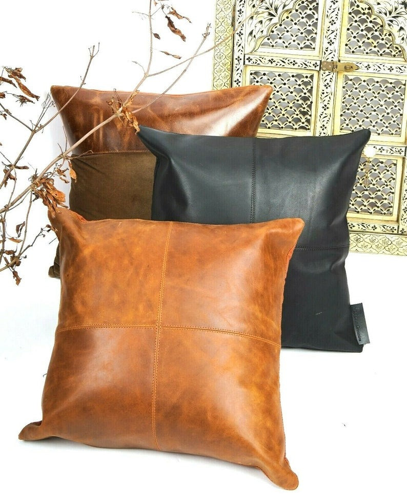 100% buffalo Leather sofa Cushion cover