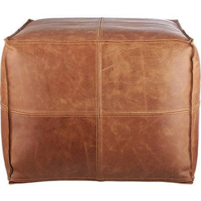 Leather moroccan pouf ottoman for Home by CraftShades