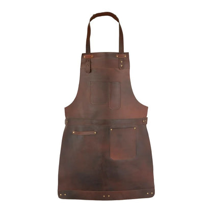 CraftShades Dark Brown Full Grain Leather Apron Butcher Apron -Cook Apron -BBQ Apron -Cooking Apron – Blacksmith Apron – Barber Apron – Woodwork Apron
