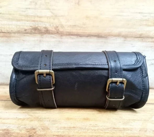 CraftShades Leather Motorcycle Black Side Round bags 
